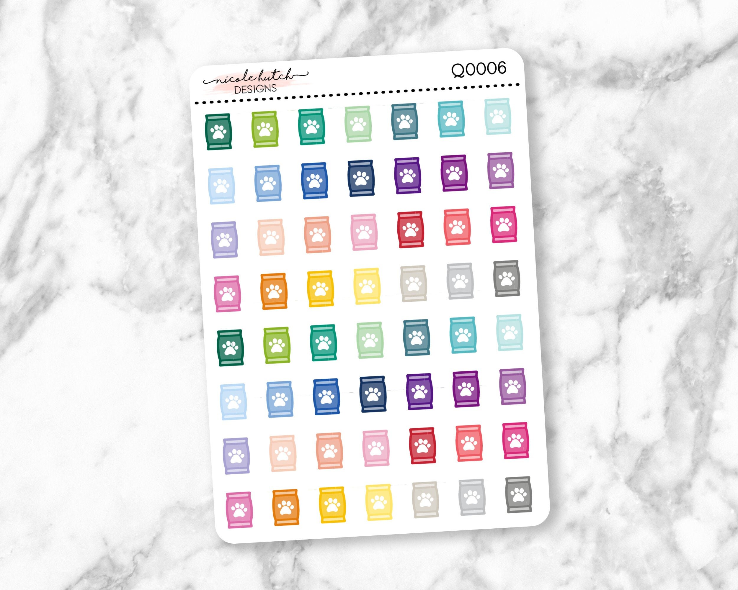 Q0006 || Pet Food Small Icon Planner Stickers - Functional Stickers -…