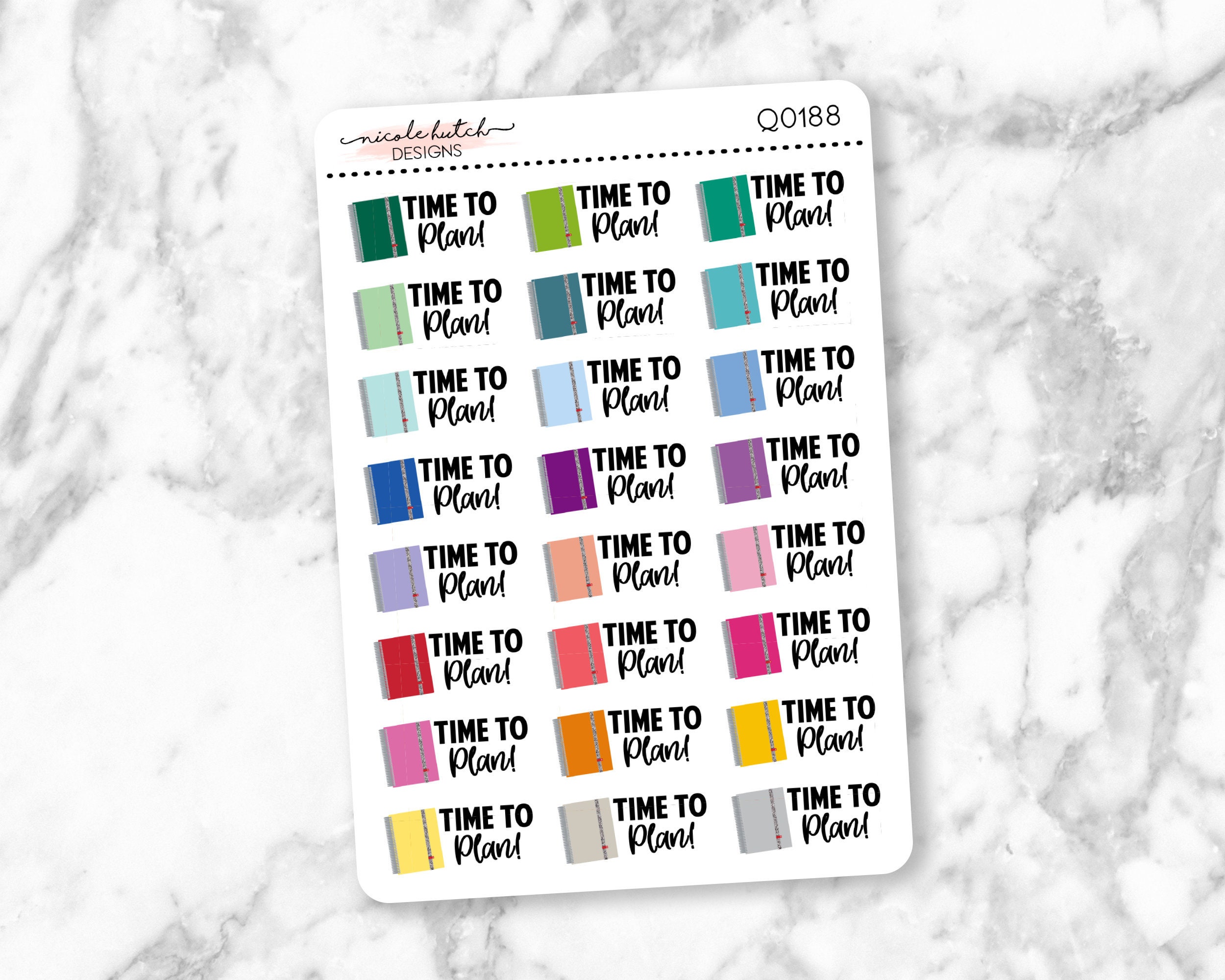 Q0188 || Time to Plan Typography Planner Stickers - Functional Sticke…