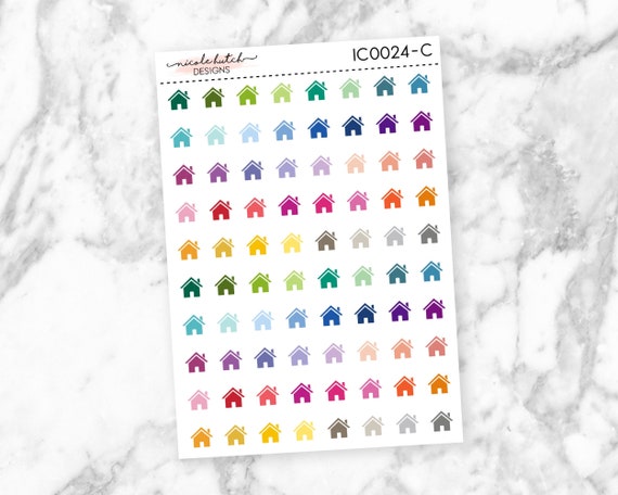 MINI House Icon Mini Planner Stickers - Functional Stickers - Matte  Removable Labels || IC0024