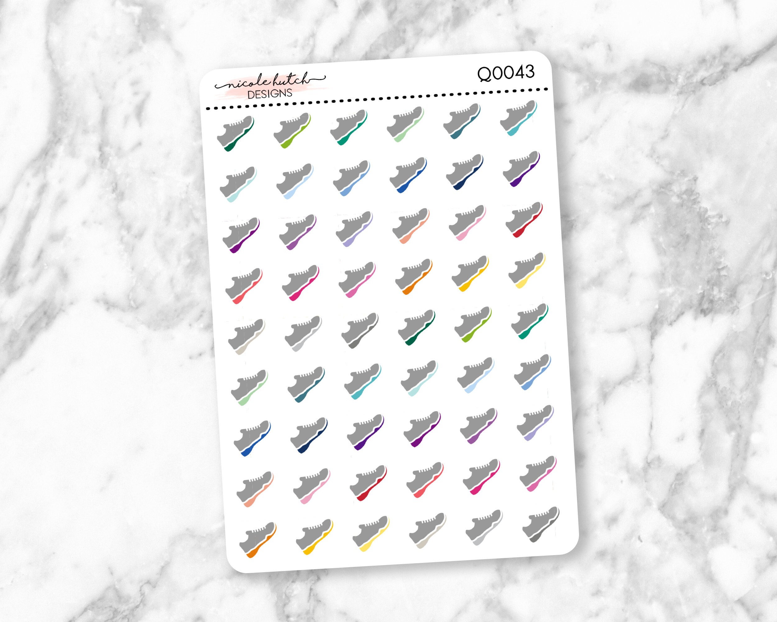 Q0043 || Running Shoe Sneaker Small Icon Planner Stickers - Functiona…