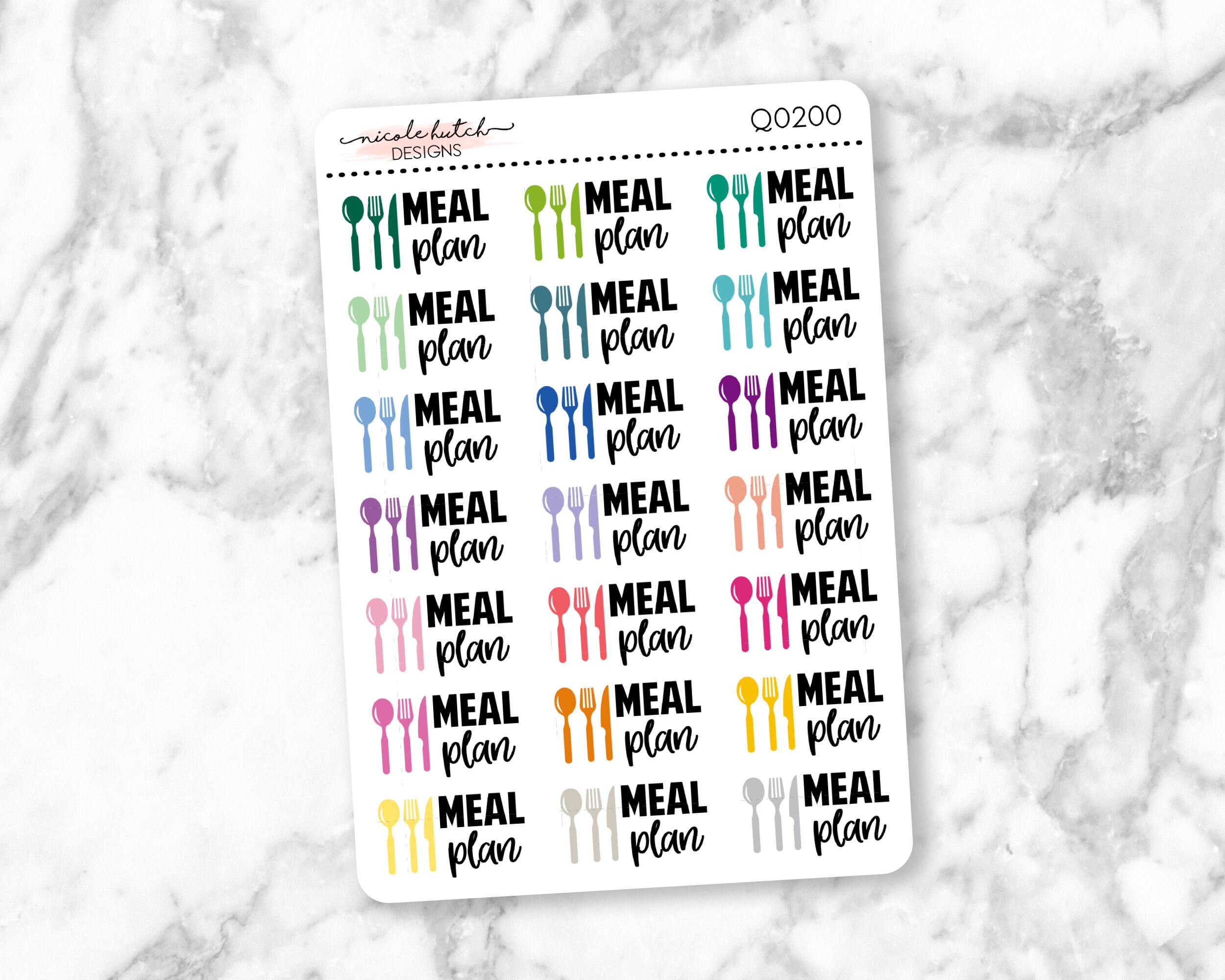 Q0200 || Meal Plan Typography Planner Stickers - Functional Stickers …