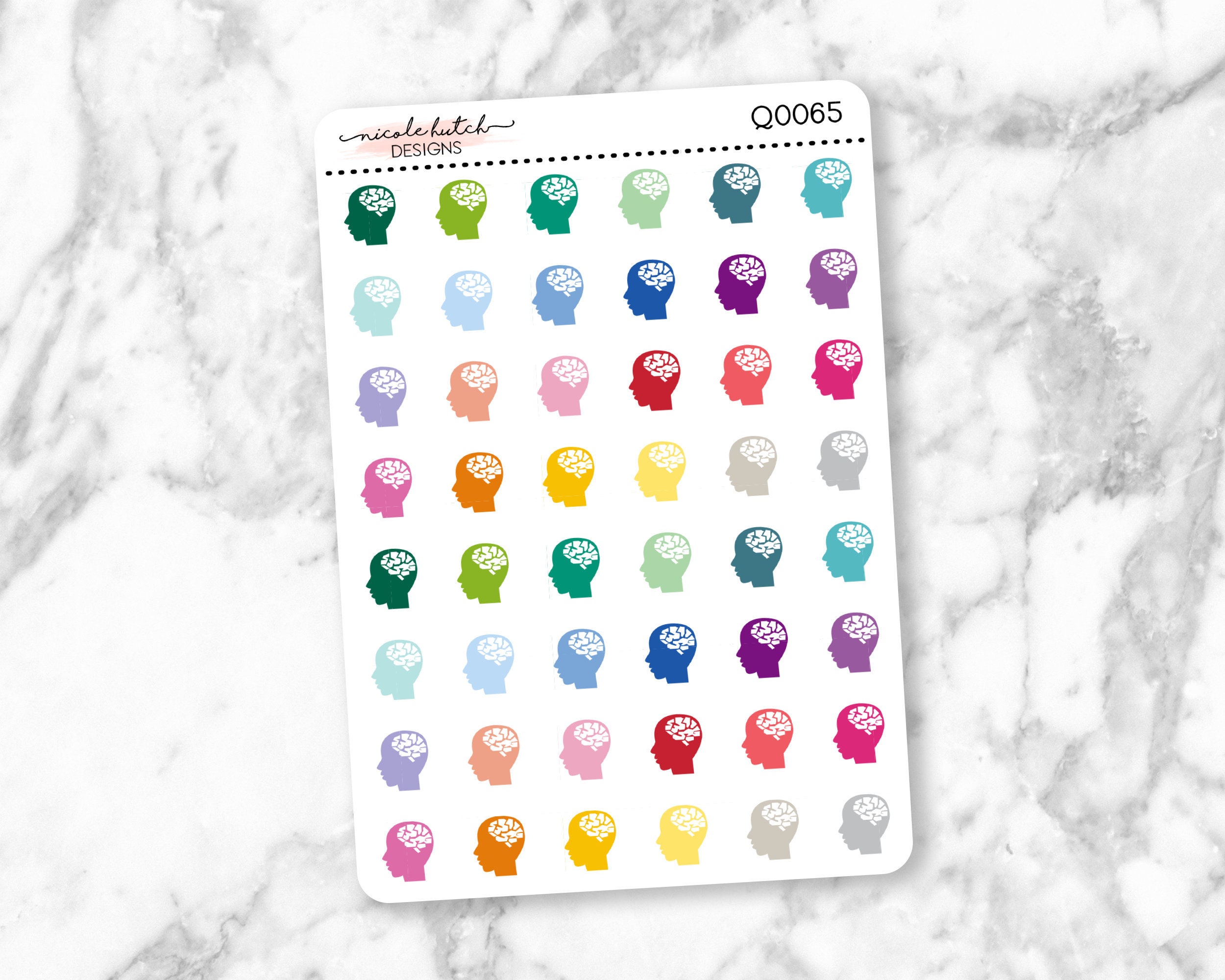 Q0065 || Brain Small Icon Planner Stickers - Functional Stickers - Co…