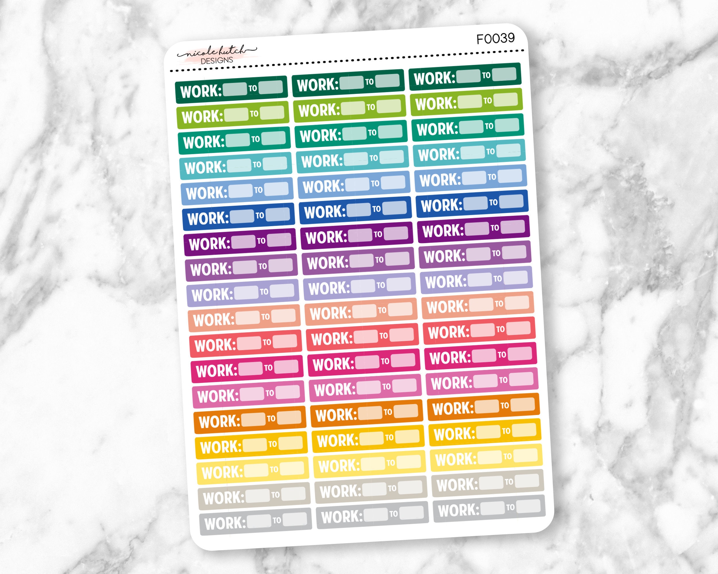 Headers/Labels Functional Planner Stickers