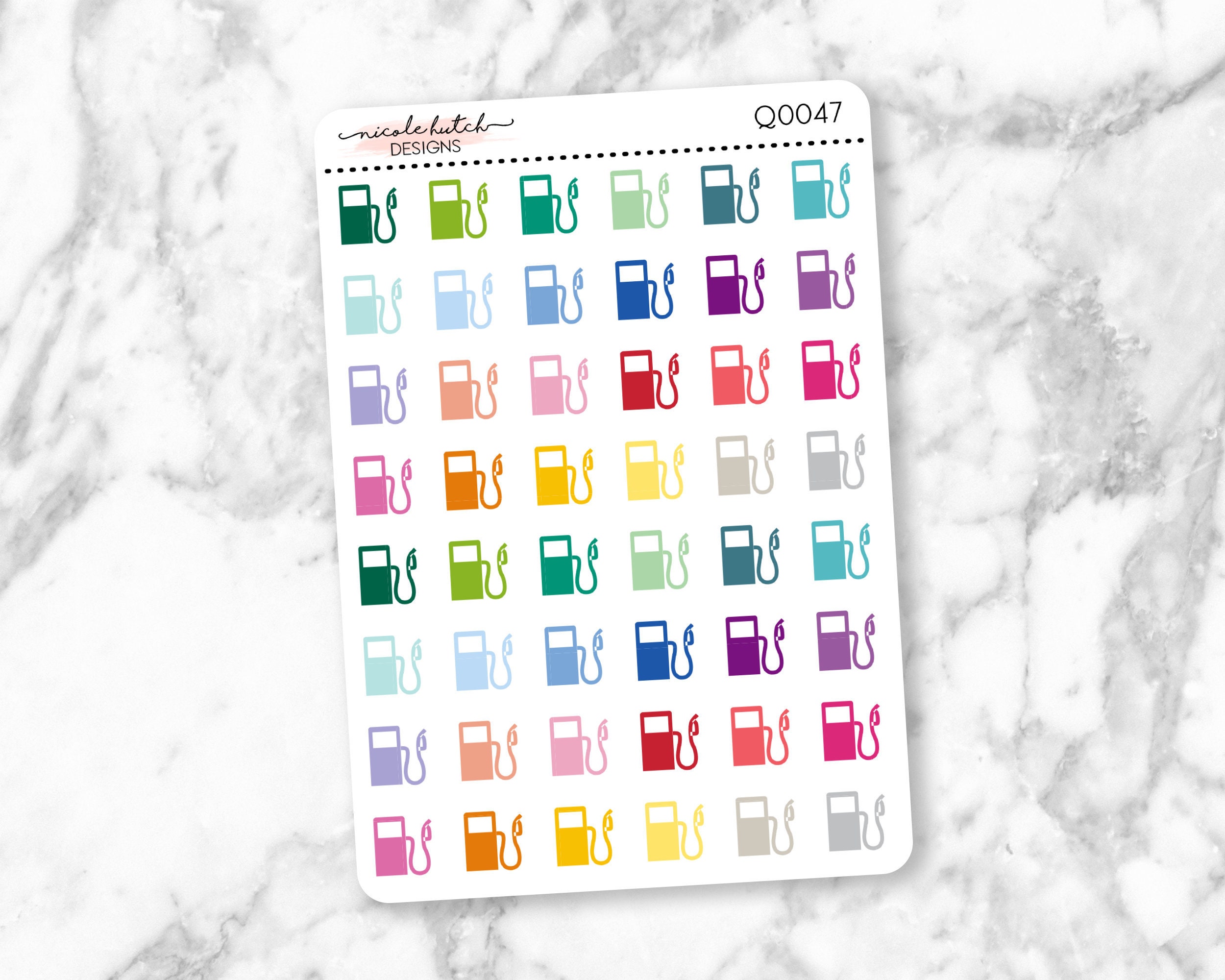 Q0047 || Gas Station Small Icon Planner Stickers - Functional Sticker…