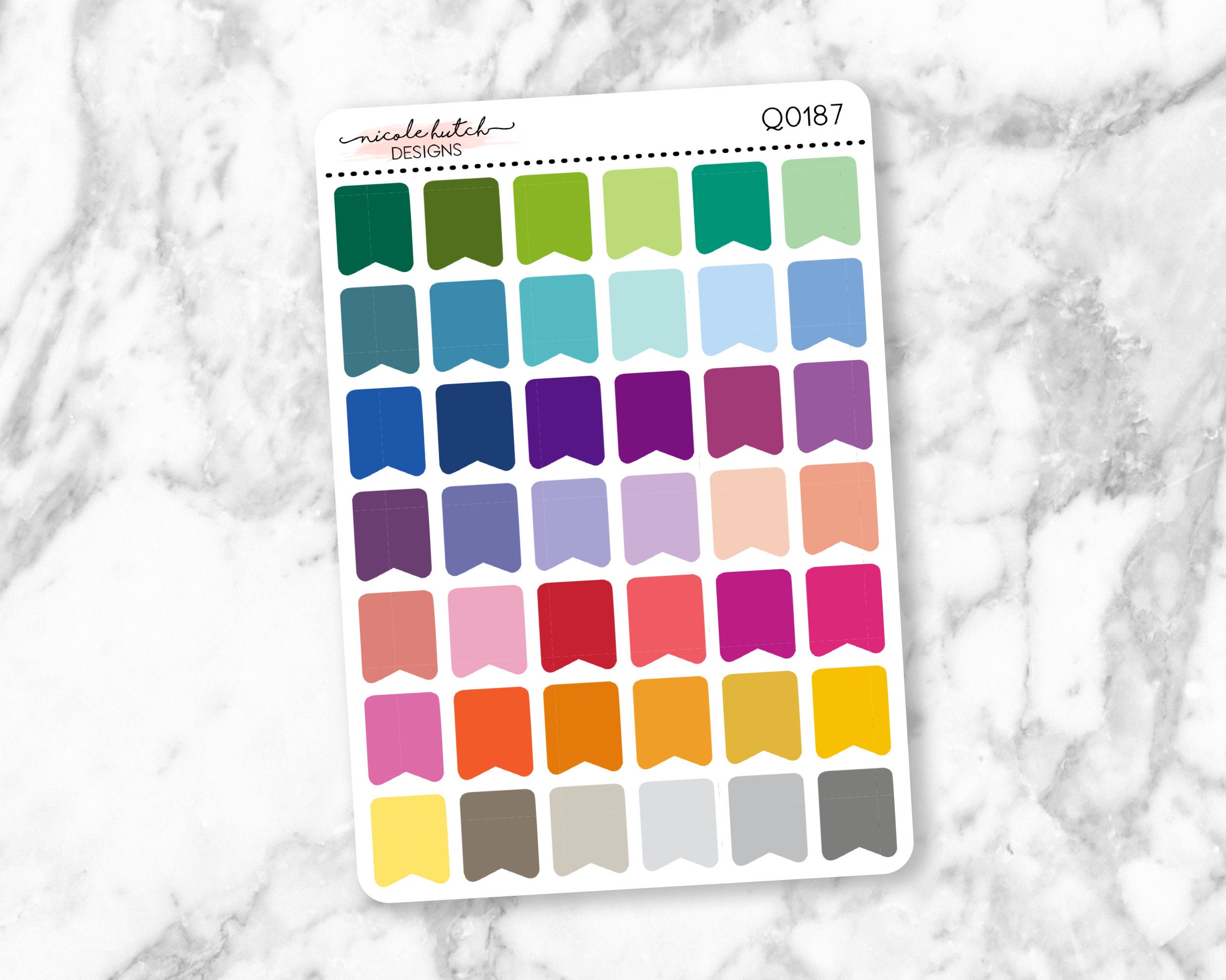 Q0187 || Small Flag Planner Stickers - Functional Stickers - Colorful…