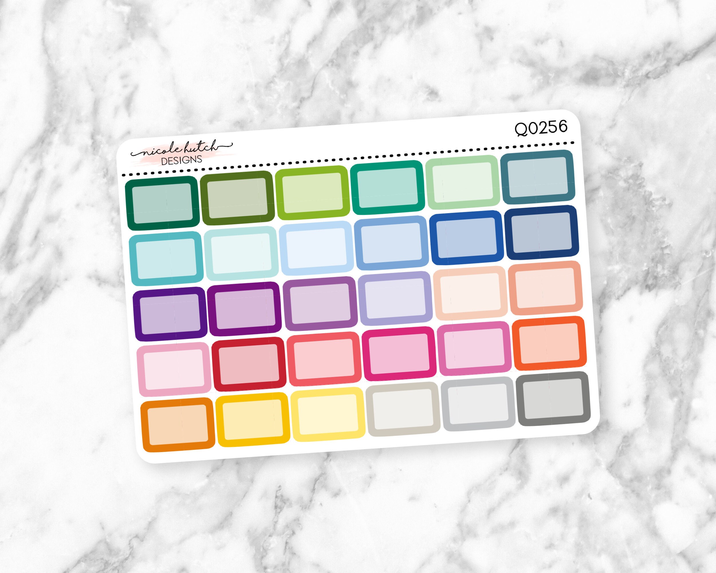 Q0256 || MINI Half Box Planner Stickers for SMC Personal/Pocket Inser…