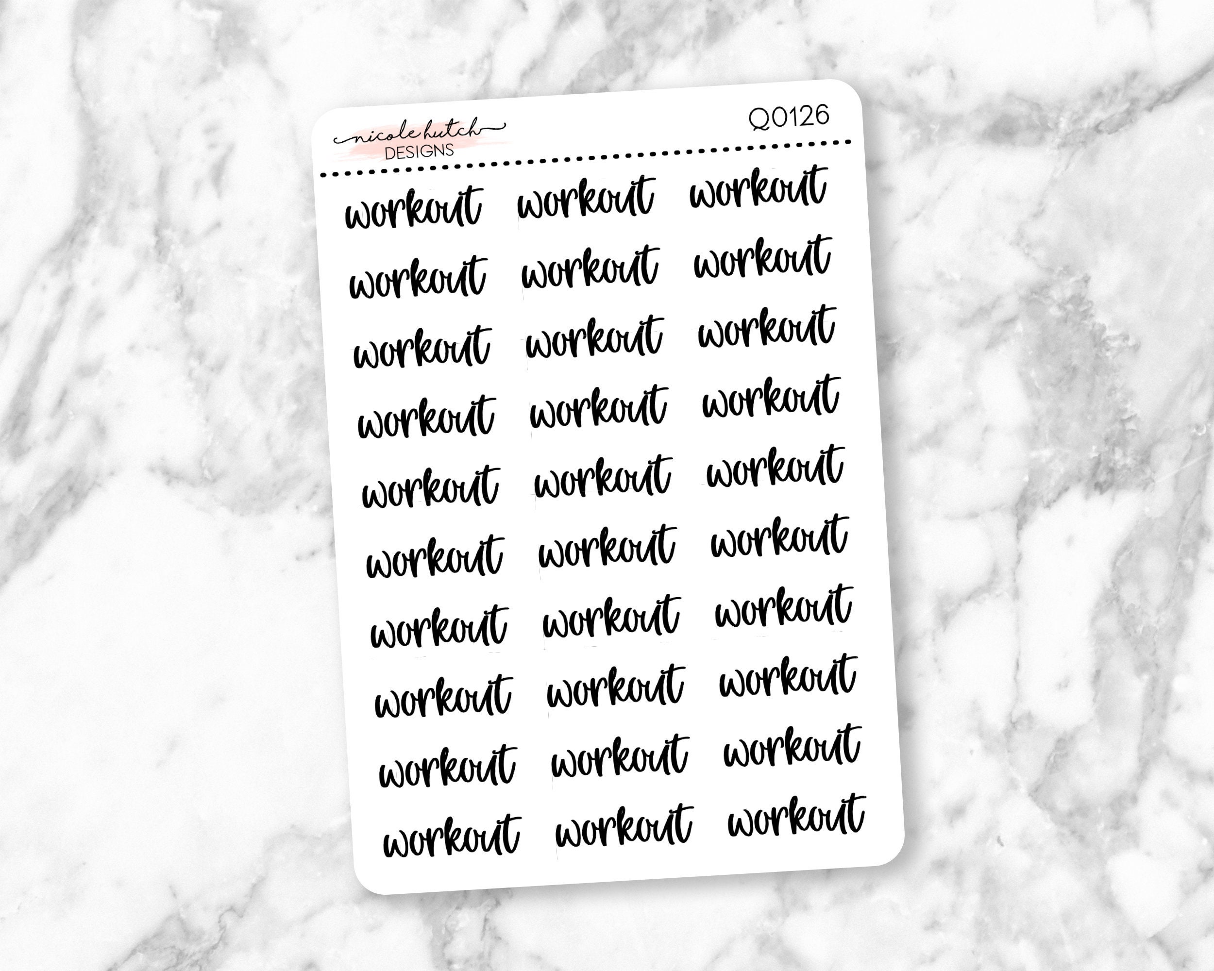 Q0126 || Workout Script Word Planner Stickers - Functional Stickers -…