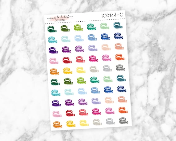 Small Tape Measure Icon Planner Stickers Functional Stickers Matte
