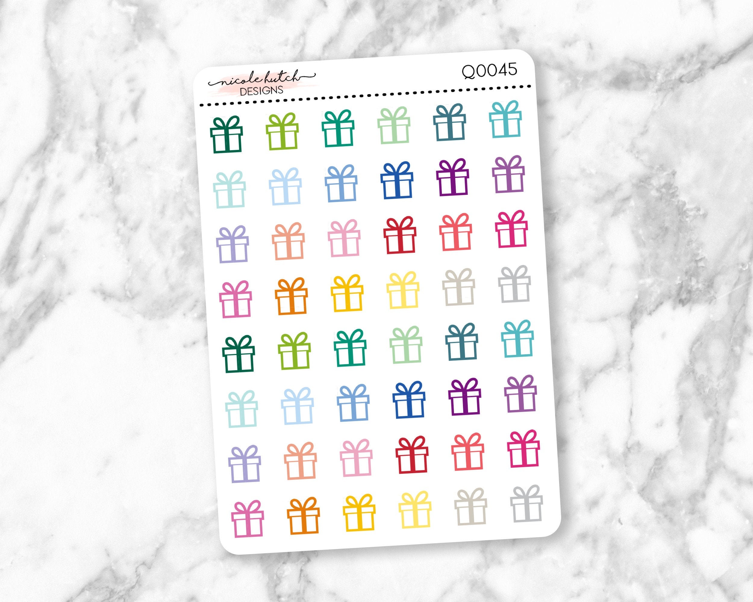 Q0045 || Birthday Present Small Icon Planner Stickers - Functional St…