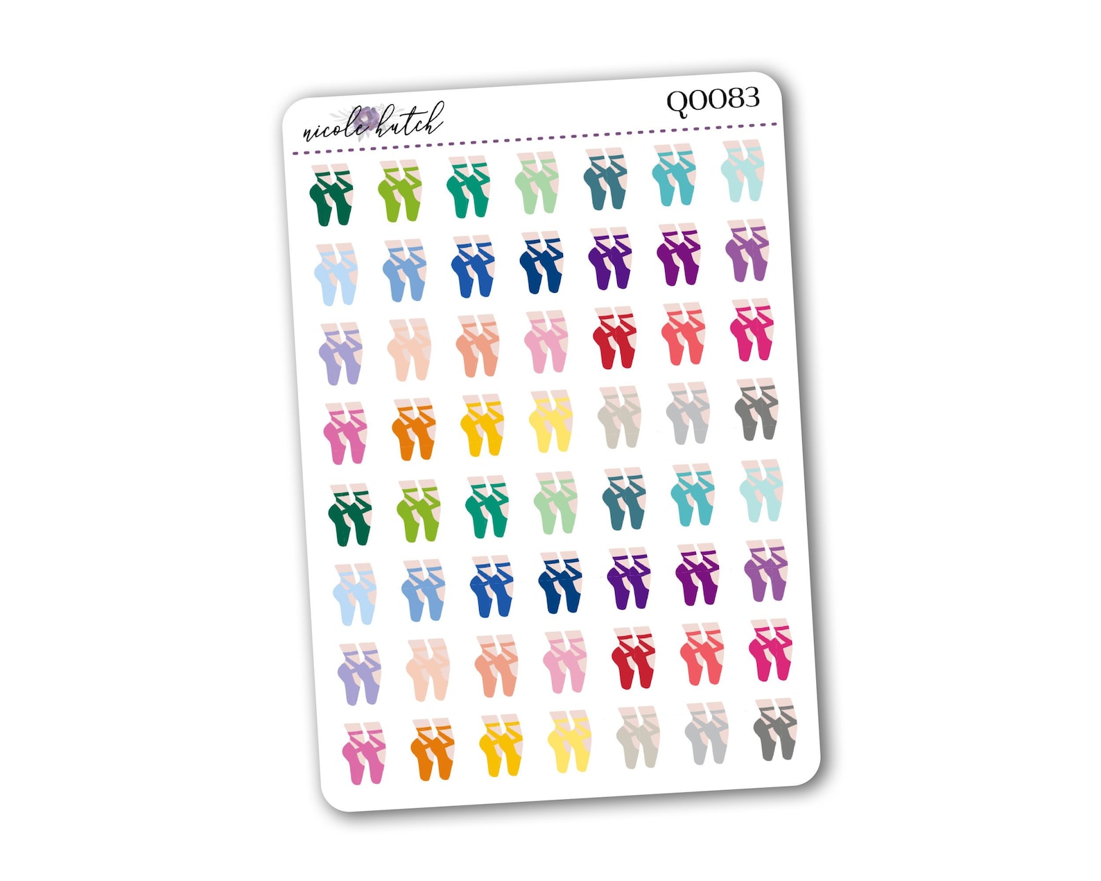 small ballet dancing icon planner stickers - activity - dance - functional stickers - multi color - matte removable [q0083]