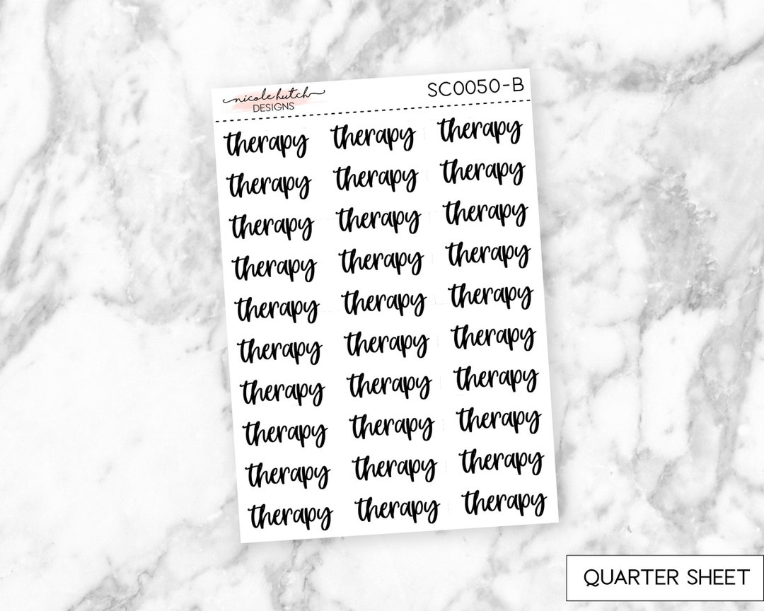 Therapy Classic Script Planner Stickers Functional Stickers Script