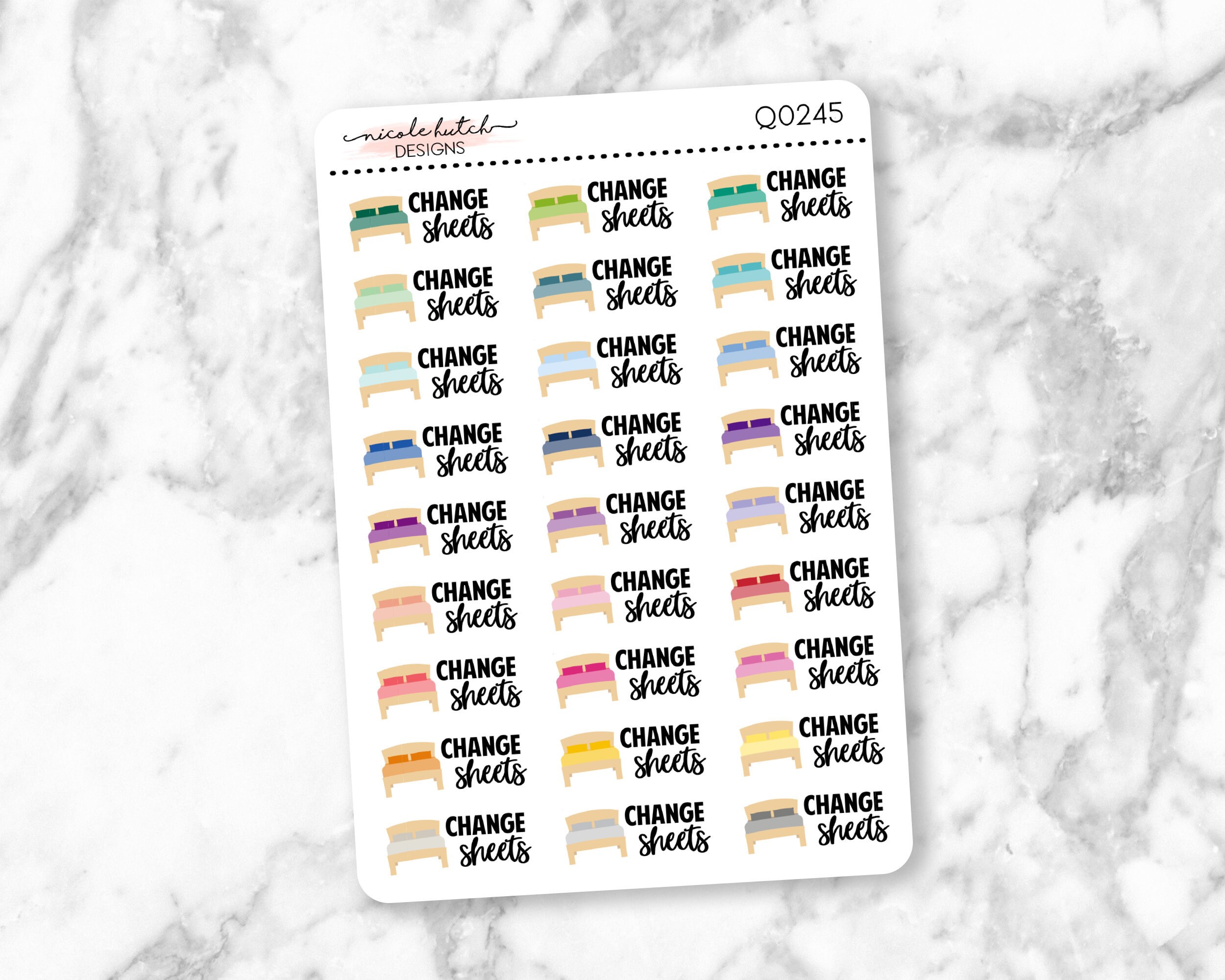 Q0245 || Change Sheets Typography Planner Stickers - Functional Stick…