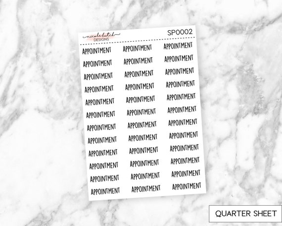 Mini Planner Stickers, Appointment Stickers, Appointment Planner Stick –  Notes & Clips