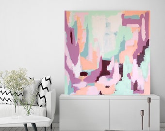 Colorful Artwork,Abstract painting, Dining Room Wall art, Large Canvas Art,Colorful Acrylic Canvas Art