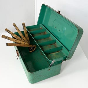 ヴィンテージLIBERTY スチール製ツールボックス グリーン Liberty Tackle Box - Etsy