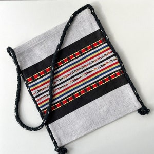 Handwoven Cotton Tapestry Shoulder Bag-Made In Greece - Unused Vintage Woven Tapestry Textile Athens Tote Bag - Boho-Hippie - Free Shipping