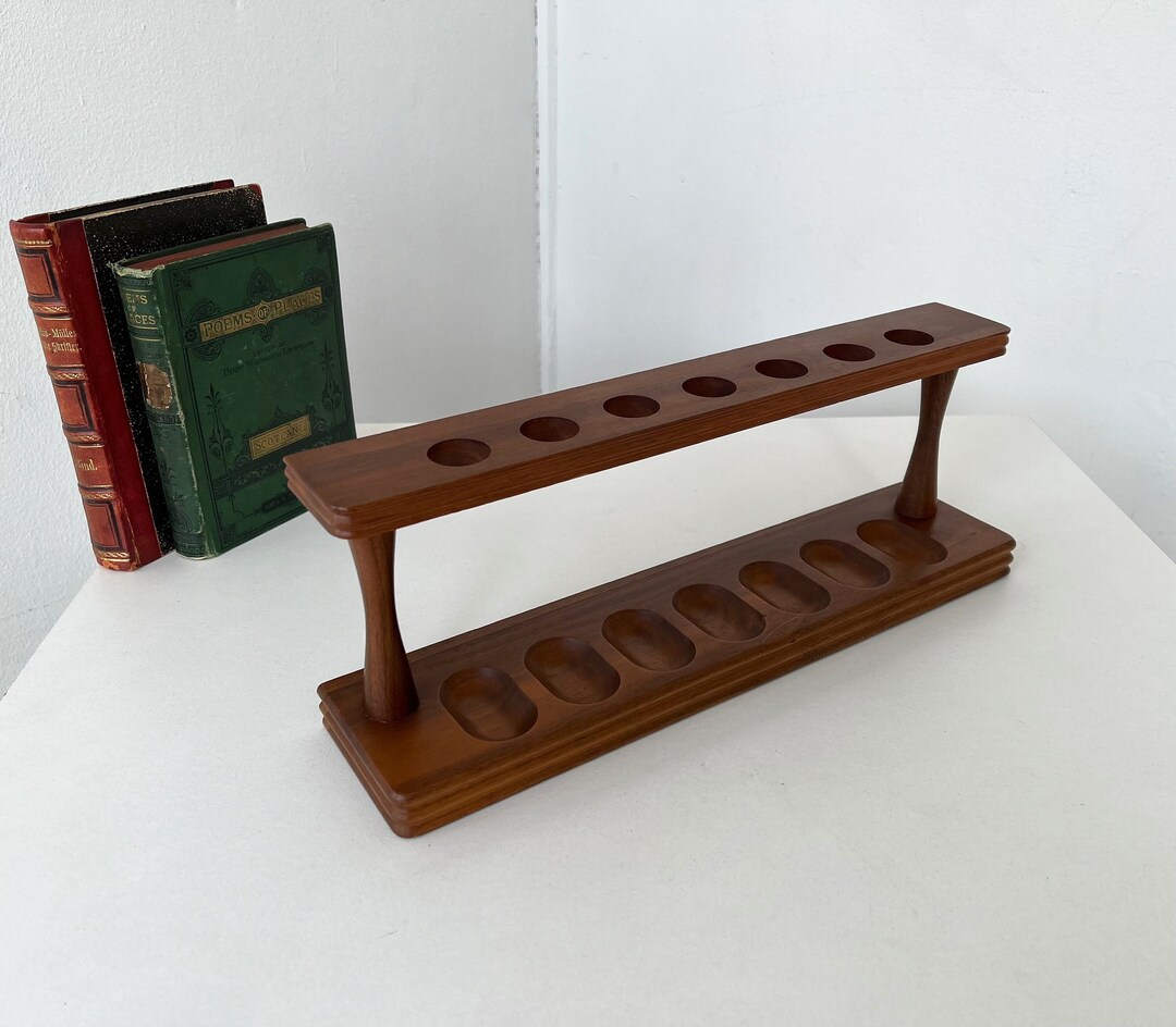 Vintage Decatur Wooden Pipe Rack-mid Century Walnut Wood Pipe Stand ...