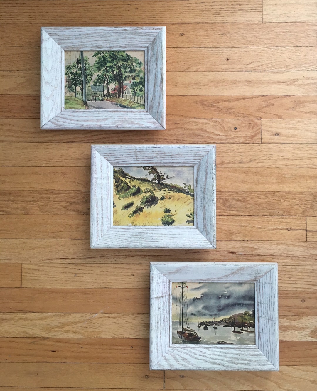 Vintage Wood Framed Landscape Printscountry Cottagefarmhousenature