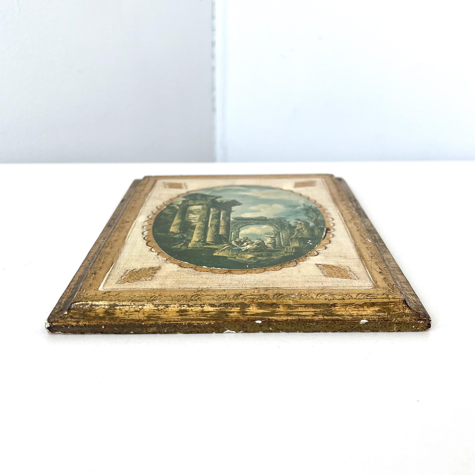 Italian Florentine Gold Gilt Wood Wall Plaque- Small Vintage ...