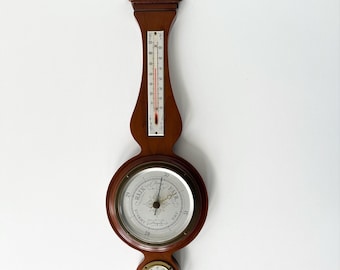 Vintage Airguide Wall Barometer Weather Station-Mahogany Wood