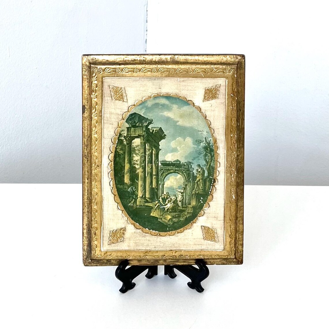 Italian Florentine Gold Gilt Wood Wall Plaque- Small Vintage ...