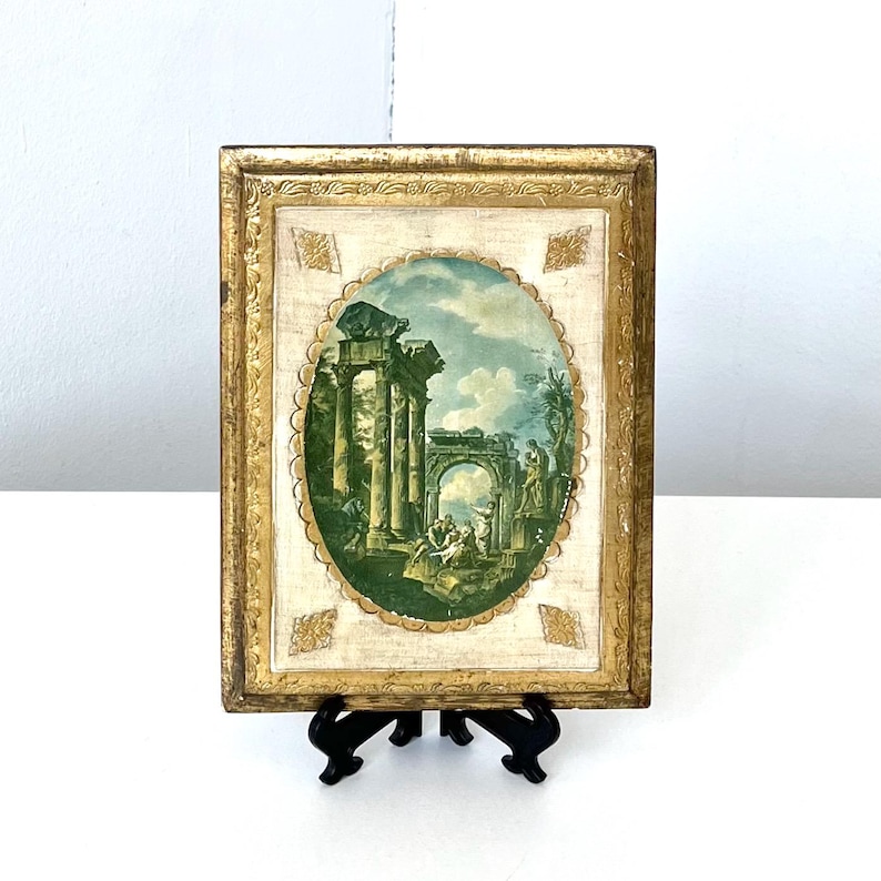 Italian Florentine Gold Gilt Wood Wall Plaque- Small Vintage ...
