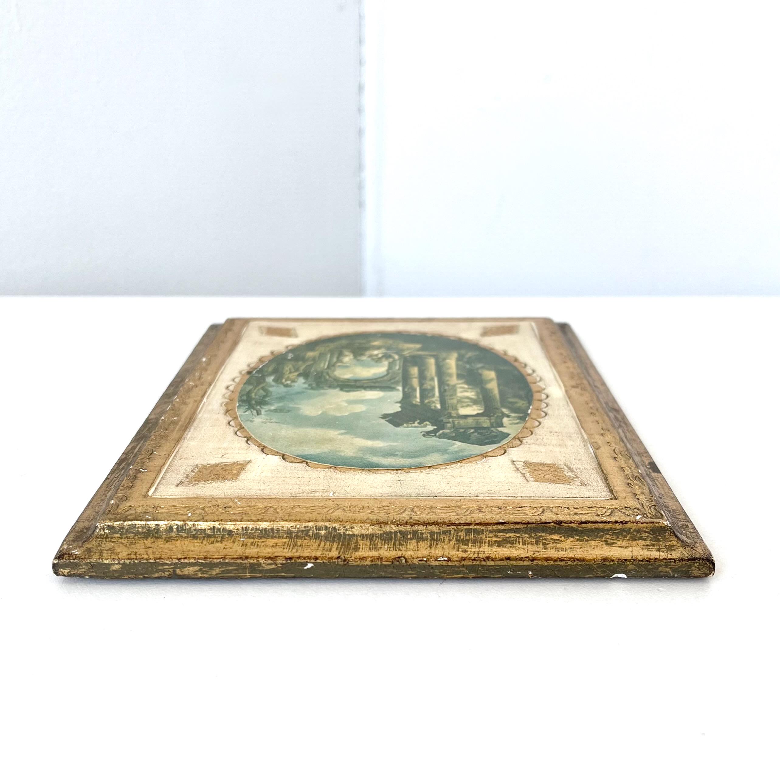 Italian Florentine Gold Gilt Wood Wall Plaque- Small Vintage ...