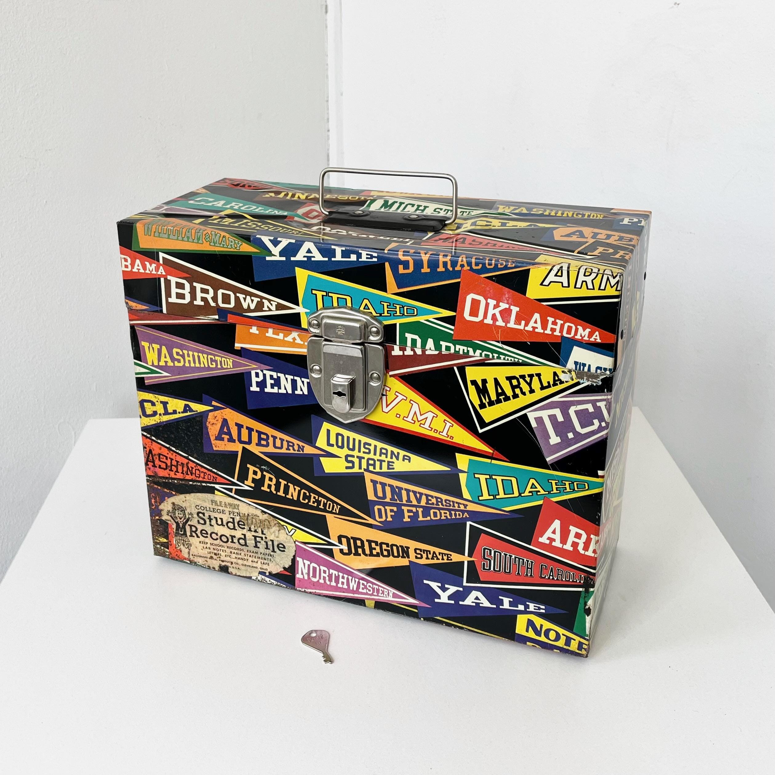 オフィス家具 BALLONOFF FILE-A-WAY student record file College Pennant Record File Box With Key-ballonoff Metal File Box