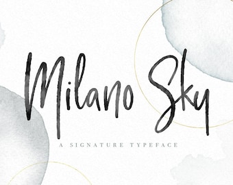 Handwriting Font - Milano Sky, signature font, hand lettering font, handwritten font, fashion font, rustic font, logo font, blog font