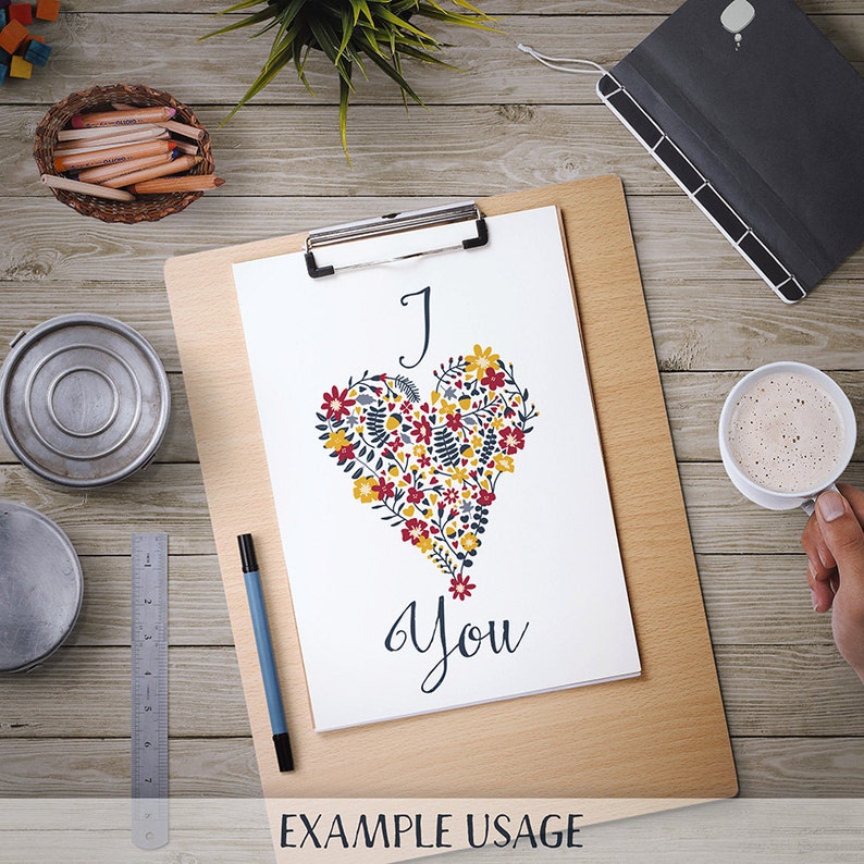 Vector Floral Clip Art Flower Heart Love marriage, Antlers, Wreaths, Arrows and Laurels. Hand drawn set for cards invitations for weddings image 2