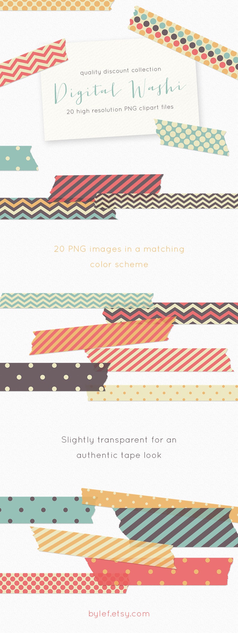 Washi clipart, washi tape clipart, discount clipart, digital washi, tape clipart, washi graphics, tape graphics, chevron washi clipart, image 1