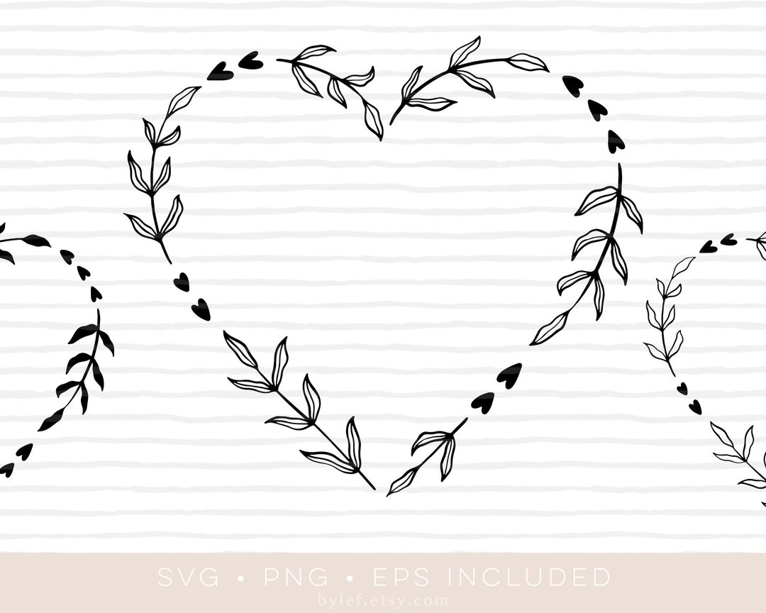 Heart Floral Wreath Svg Cutfile Eps and Png Also Included laurel Wreath ...