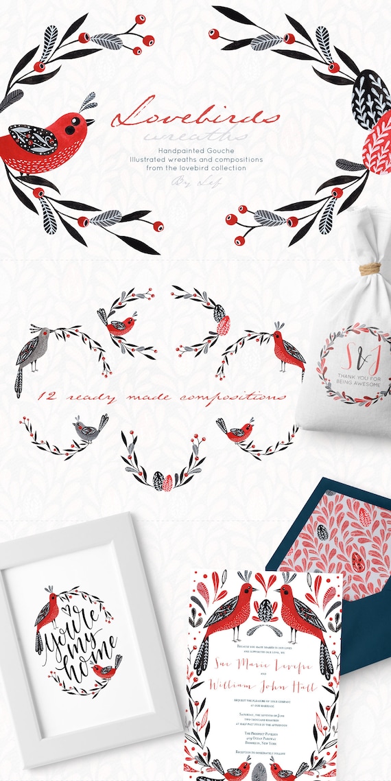 folk clipart, birds clipart, wreath clipart, easter graphics, gouache illustrations, clip art birds, clipart watercolor, watercolor graphics