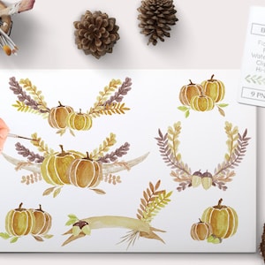 Herbst Clipart, Herbst Clipart, Kürbis Clip Art, Aquarell Herbst Clipart Aquarell Kürbis Clipart, Herbst Kranz Clipart Herbst Kranz Grafiken