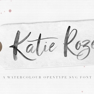 Fonte aquarela Katie Roze - Fonte Opentype SVG Texturizada pintada à mão. Elegante e feminino, perfeito para casamentos, logotipos e outros designs