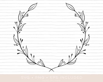 floral wreath svg cutfile • eps and png also included • wreath clipart • silhouette and cricut compatible