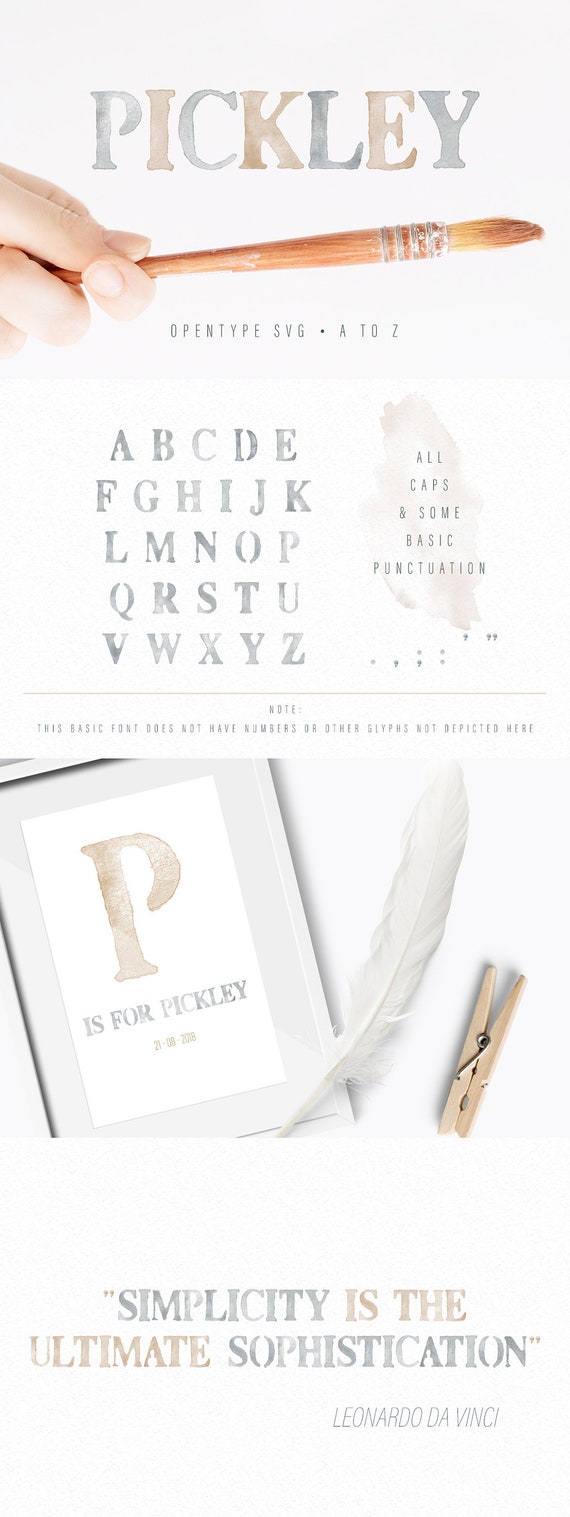 Download Opentype Svg Font Watercolor Font Opentype Svg Color Etsy