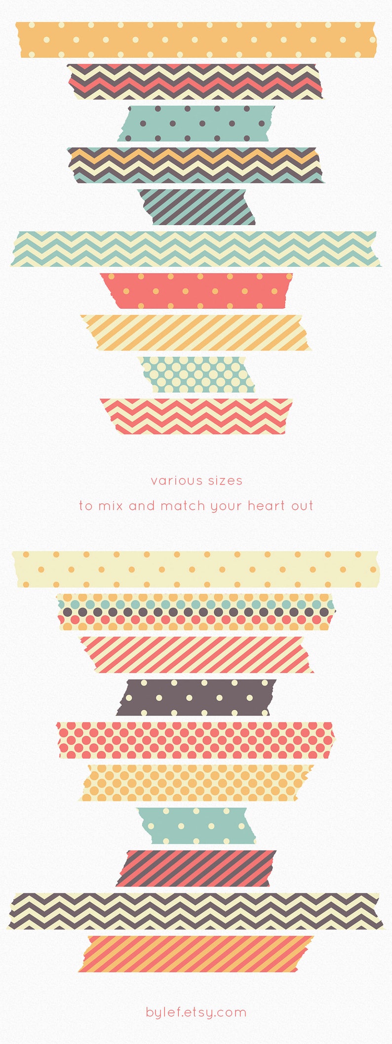 Washi clipart, washi tape clipart, discount clipart, digital washi, tape clipart, washi graphics, tape graphics, chevron washi clipart, image 3