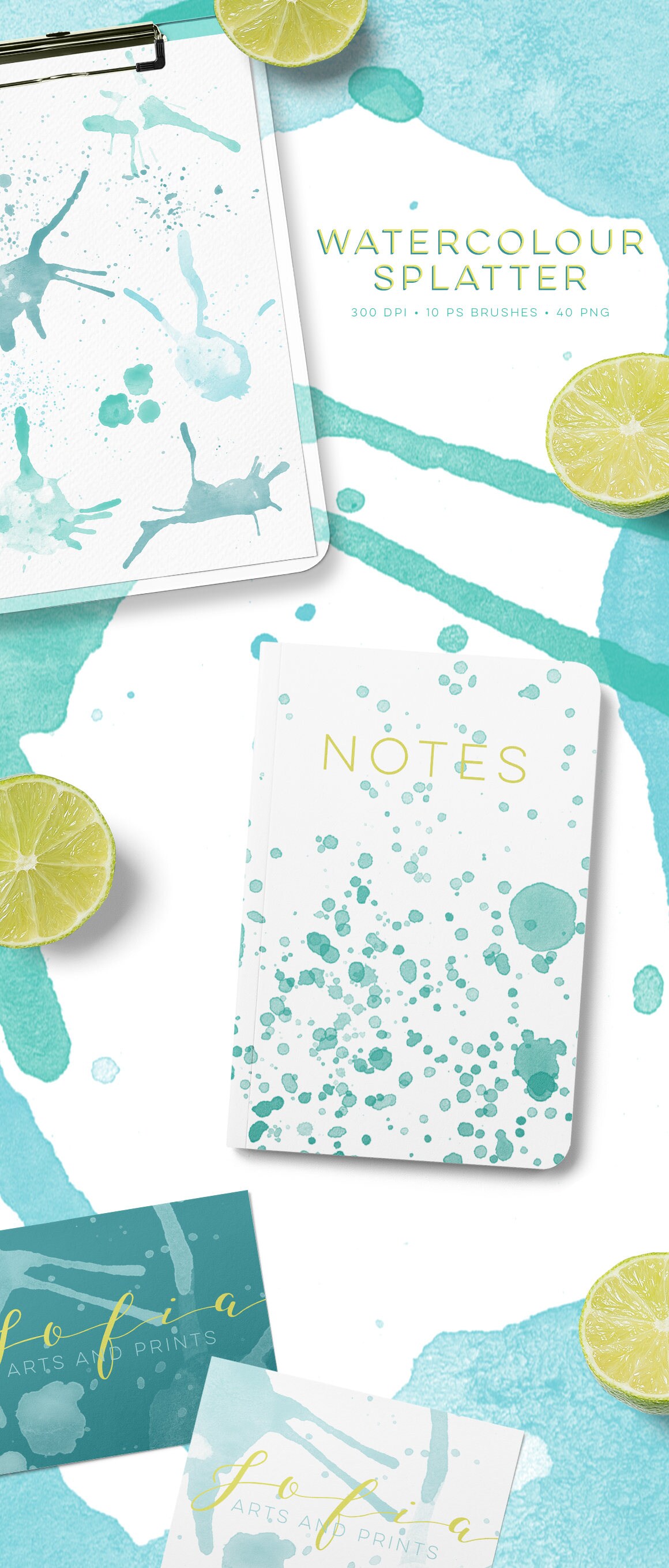 Photoshop Brushes Splatter, Watercolor Clipart, Watercolor Splatter
