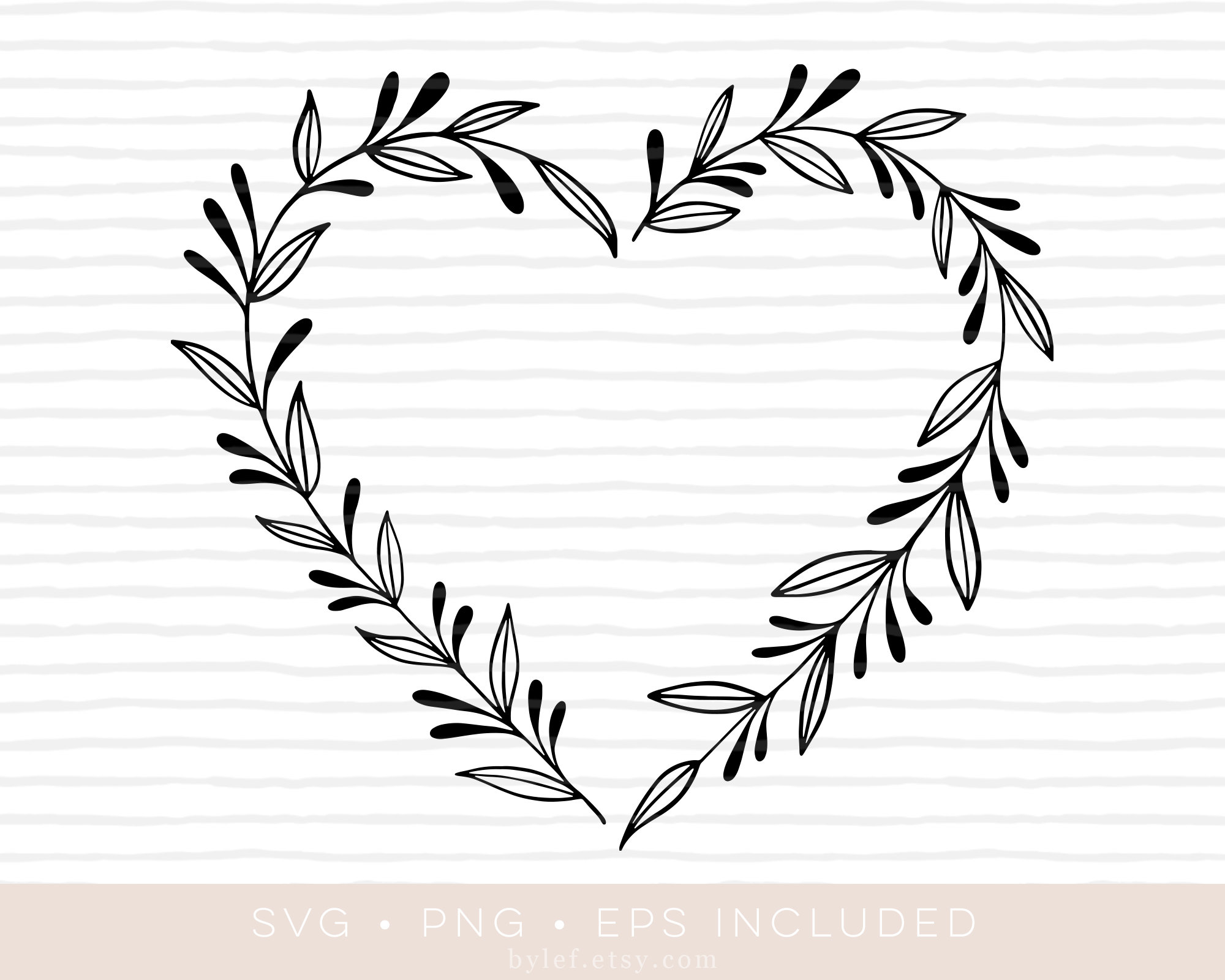 Heart Floral Wreath Svg Cutfile 2 Eps and Png Also Included laurel ...