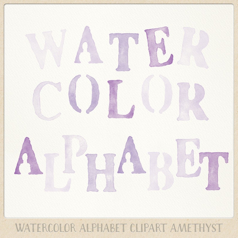 watercolor alphabet clipart, watercolour alphabet clip art, digital alphabet, letter clipart, purple letters clip art, scrapbooking letters image 4