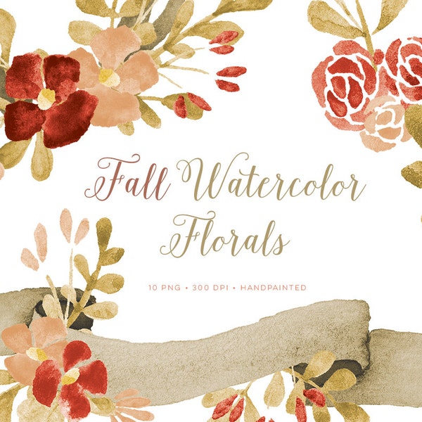 fall clipart, fall watercolor clipart, autumn clipart, fall wreath clipart, fall flower clipart invitation fall clipart wedding fall clipart