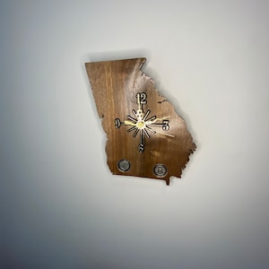 Georgia State Quarter Clock. Handmade. Can be made of pine, oak, cedar, cherry, poplar, and black walnut woods.