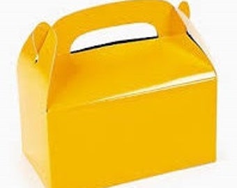 Caja de favor amarilla, caja a dos aguas amarilla, favor de fiesta, caja de dulces, - favor de boda, favor de ducha, favor de cumpleaños deportes favor de fiesta de niños