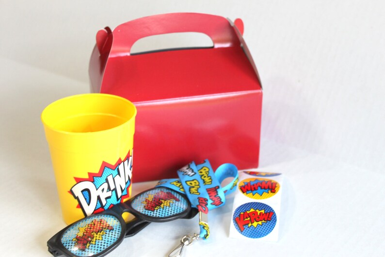 Superhero birthday party favor box super hero party super Etsy