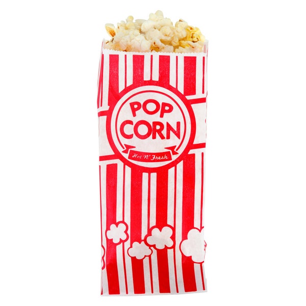 Popcorn bag, movie night, carnival, circus party, sports event, baseball, football, concessions stand
