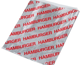 Bolso del papel de hamburguesa, envoltura de la hamburguesa (25), noche de cine, carnaval, circo, evento deportivo, béisbol, fútbol, concesiones, comidas al aire libre, picnics