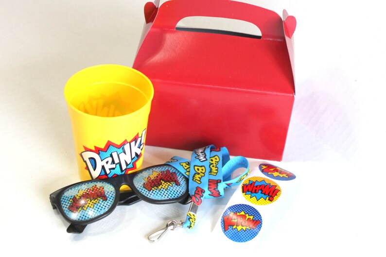 Superhero birthday party favor box super hero party super Etsy