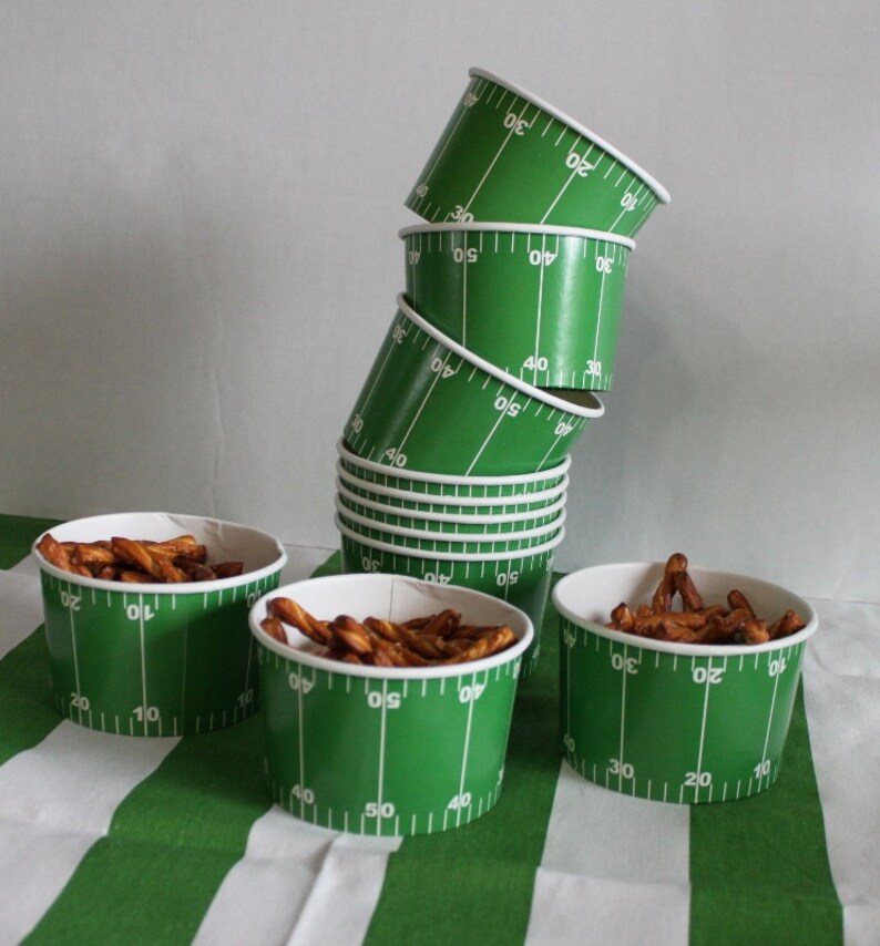 Football favor cup, chili soup cup, bowl 24, green favor cup, party favor, candy box, favor, box, cup, bowl, party supplies image 2