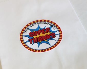 Superhero birthday favor bag, super hero party favor bag, super hero favor, super hero treat, super hero party treat, superhero sticker